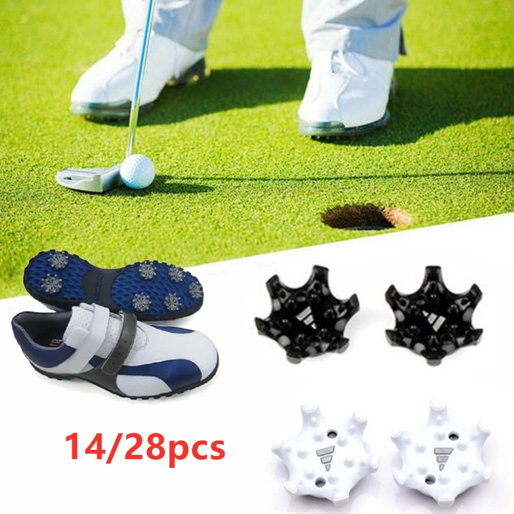 14/28Pcs Golf Shoe Spikes TPR Replacement Cleats Smooth Fast Twist Turn Screw Studs Stinger Golf Accessories Golf Training Aids