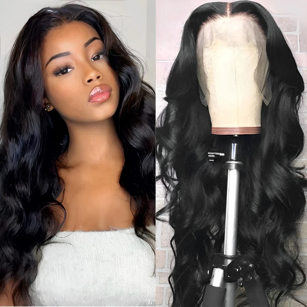 Бразильские парики из человеческих волос на сетке спереди для черных женщин 4x4 с