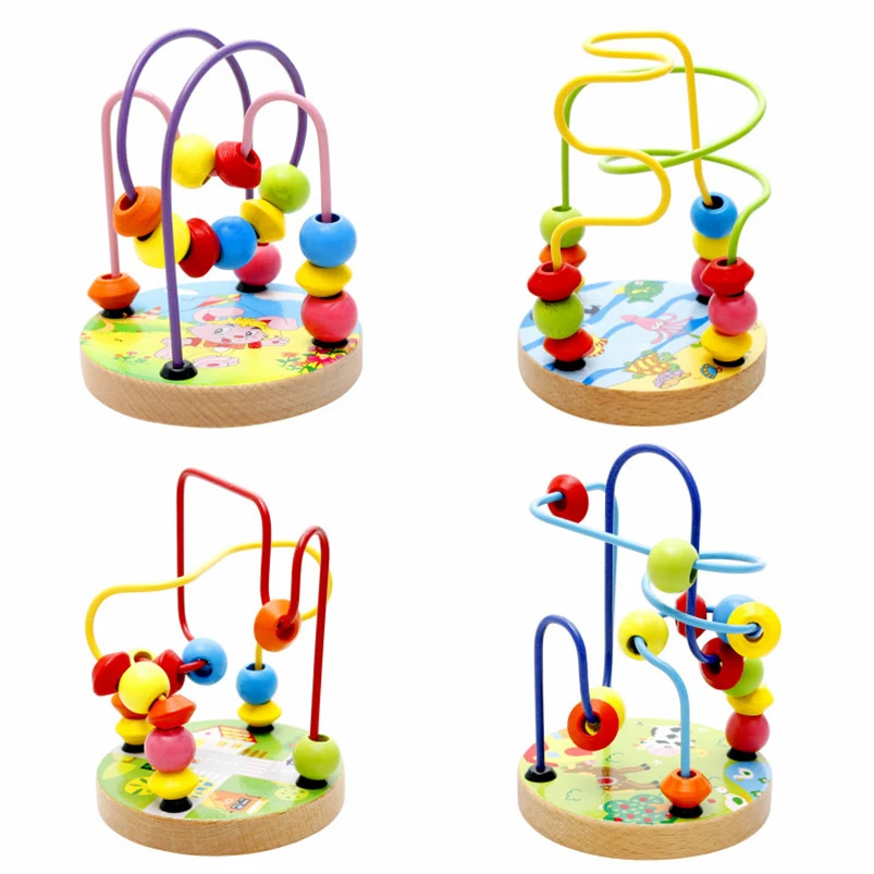 

Montessori Puzzle Sensory Toys Beads Roller Coaster Toys For Kids 2 To 4 Years Old Fine Motor Skill Christmas Gift D86Y