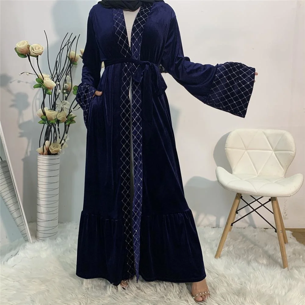 

Ramadan Eid Abaya Velvet Dubai Kimono Cardigan Mujer Kaftan Hijab Muslim Jilbab Turkish Dresses Abayas Islam Musulman De Mode