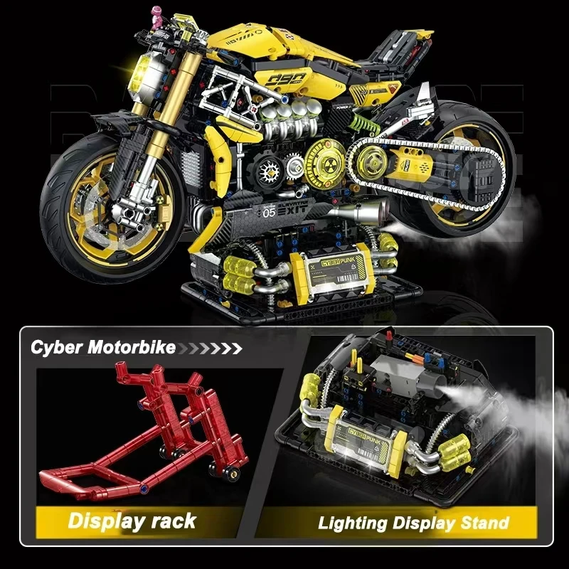 Andole 1:5 Высокотехнологичные городские мотоциклетные строительные блоки