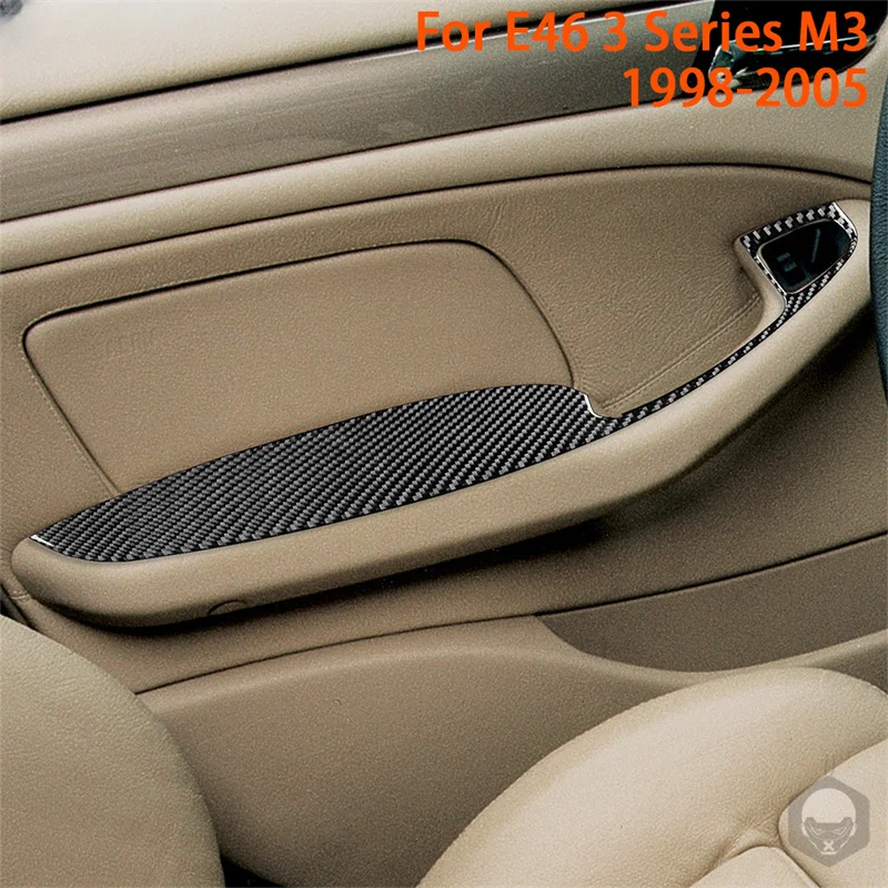

Electric Glass Window Lift Panel Cover Trim 4 Doors Real Carbon Fiber Stickers For BMW E46 1998-2005 Car Interior Accessories