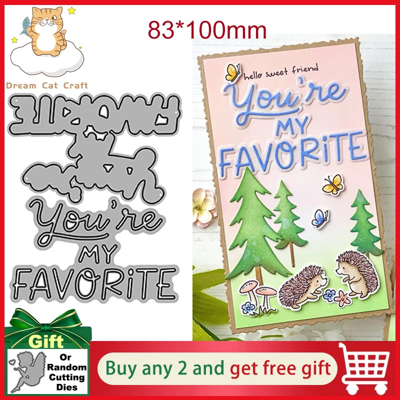 

Words Die You Are My Favorite Scrapbooking Dies Metal Cutting Dies Craft Embossing Stamp Stencil Paper Card Making Template DIY