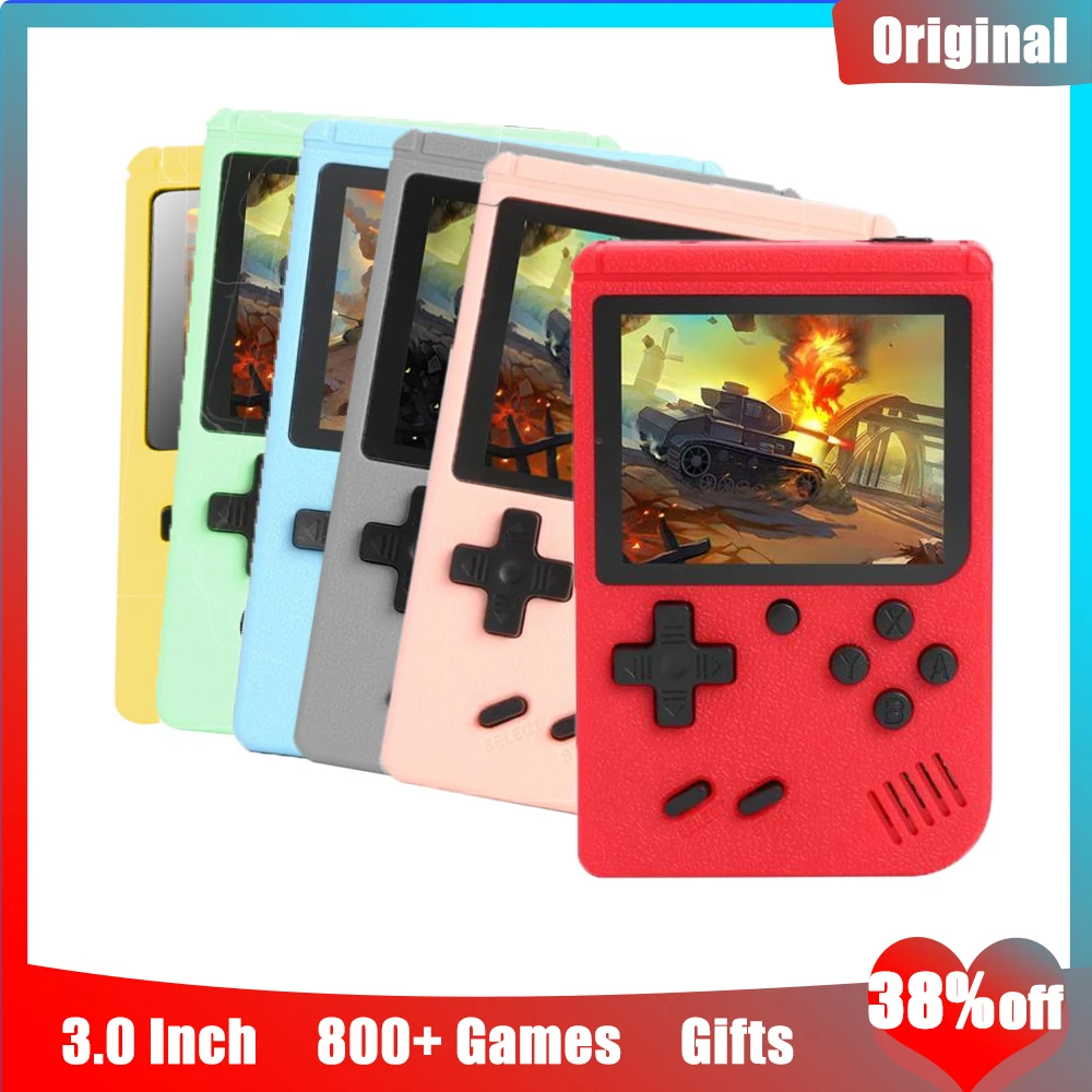 

Mini Pocket Video Game Consoles Retro Protable Gaming Handheld Player Built-In 800+ Games with Tetris 3.0 Inch with Gamepad Gift