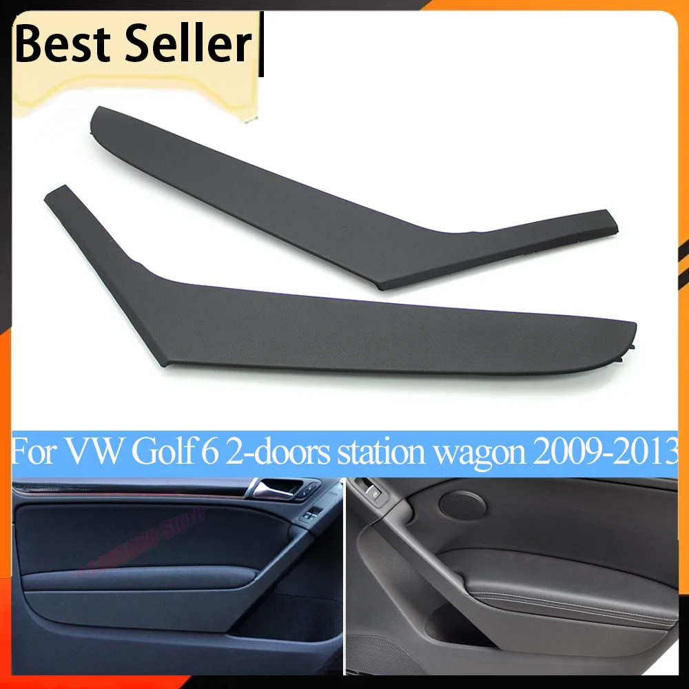 Фото Для VW Golf 6 GTI MK6 2009-2013 5K3868039A 5K3868040A, 2 двери, черные левая и правая внутренние накладки на ручки дверей №2