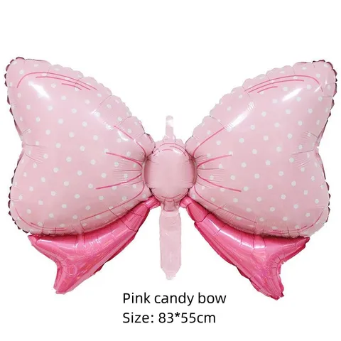 Розовые воздушные шары из алюминиевой пленки с бантом Минни для девочек, принцессы на день рождения, украшение для детского праздника, набор розовых латексных воздушных шаров, игрушки
