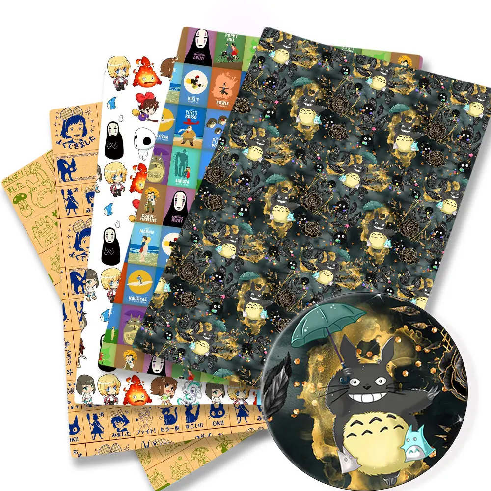 

140x50CM Ghibli DIY Totoro Cartoon Polyester cotton Fabric Patchwork Tissue Kid Home Textile Sewing Doll Dress Curtain