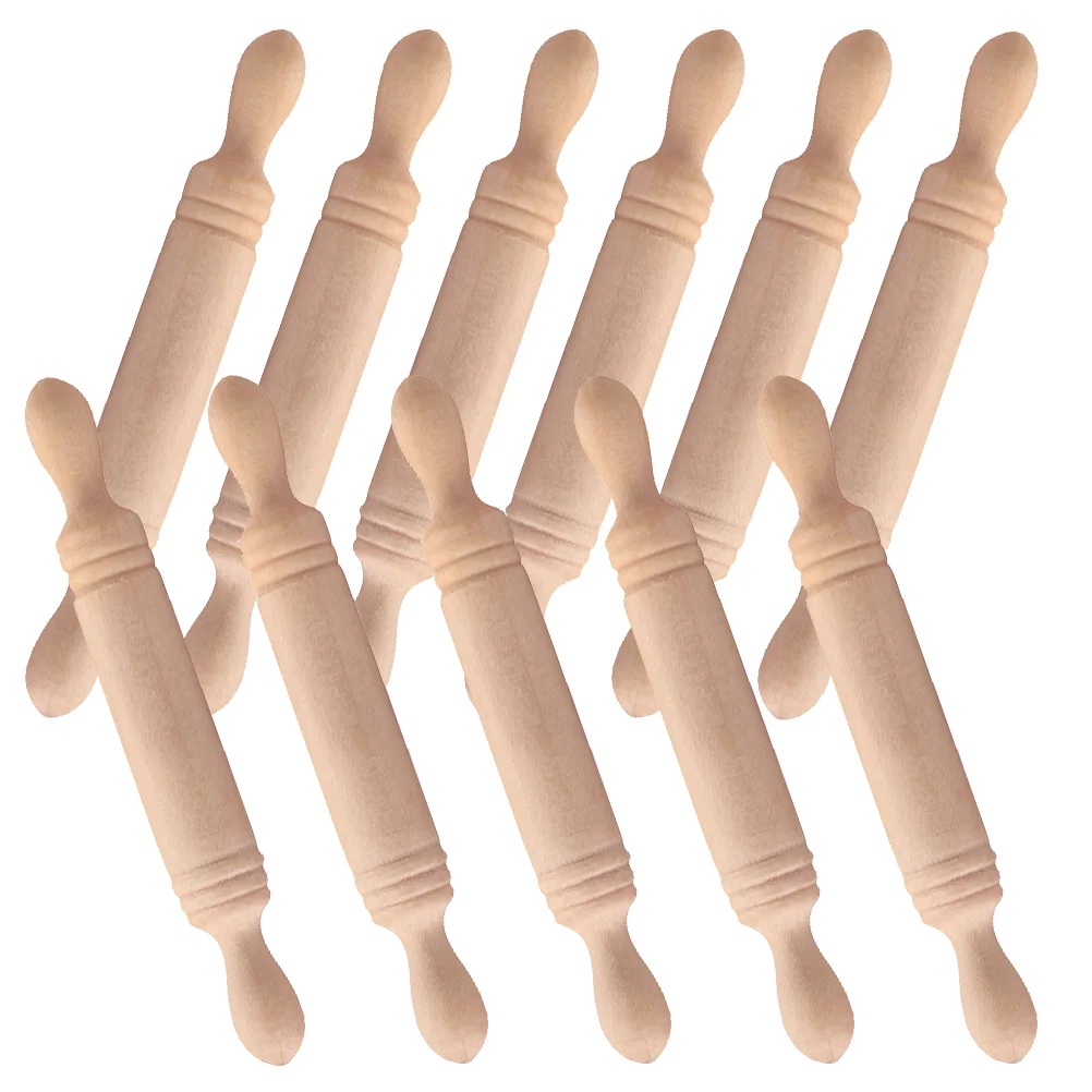 

11Pcs Small Rolling Pin Tiny Wooden Rolling Pin Craft Kitchen Pretend Play Toy Simulated Mini Rolling Pin