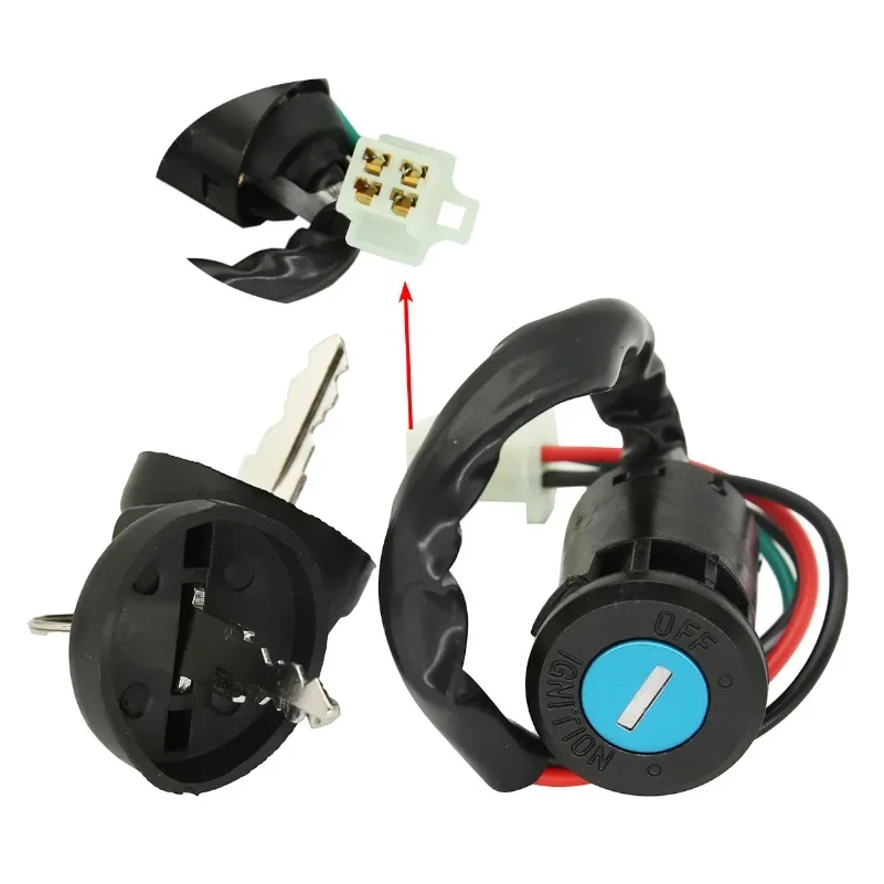 

1 Set ATV Ignition Key Switch Universal 4 Wires Ignition Keys Start Switch Lock Key For ATV Go Kart Scooter Motorcycle Etc