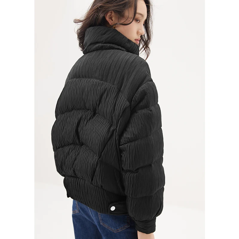 Design Fashion High Quality Coats Women  85%  White Duck Down Puffer Jacket High Street  Autumn/Winter Wide-waisted
