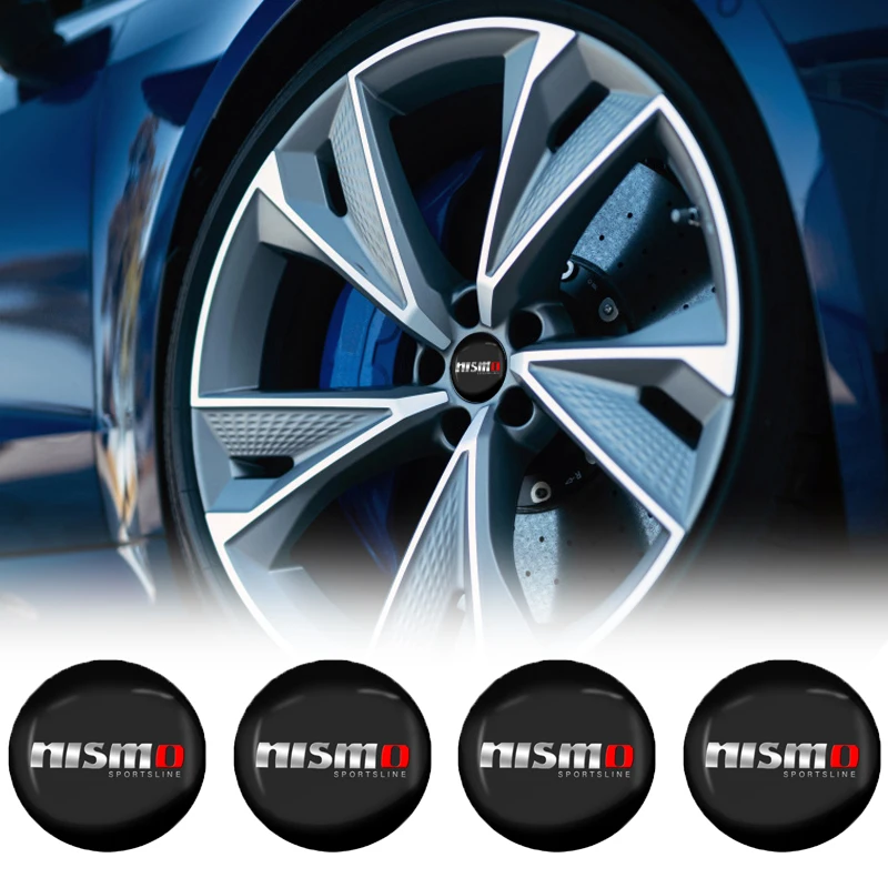 

4pcs Car Wheel Center Hub Caps Car Stickers Decals For Nismo Emblem R34 GTR Nissans Tiida Sylphy Teana Note X-trail 1 2 Qashqa