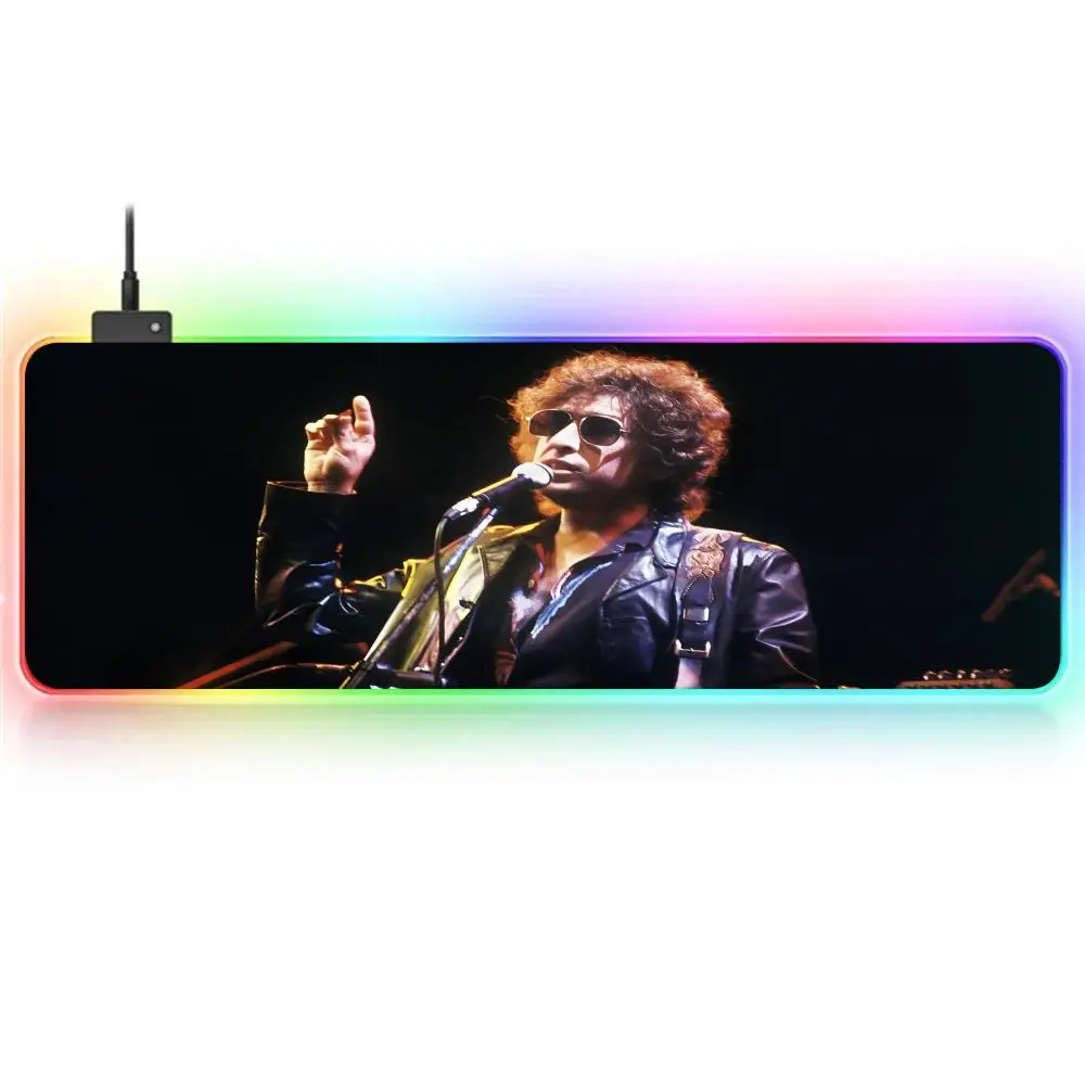 Singer For Bob D-Dylan MAISTO Mouse Pad RGB Large Gaming Non-slip Rubber Base Keyboard Extra Luminous LED Mo