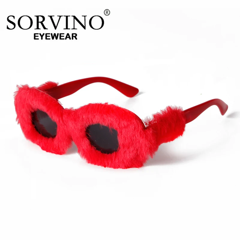 SORVINO зимние оттенки модные бархатные плюшевые солнцезащитные очки для женщин