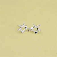 zfsilver 925 sterling silver for women trendy irregular character demon jewelry wedding accessories stud earrings jewelry gifts