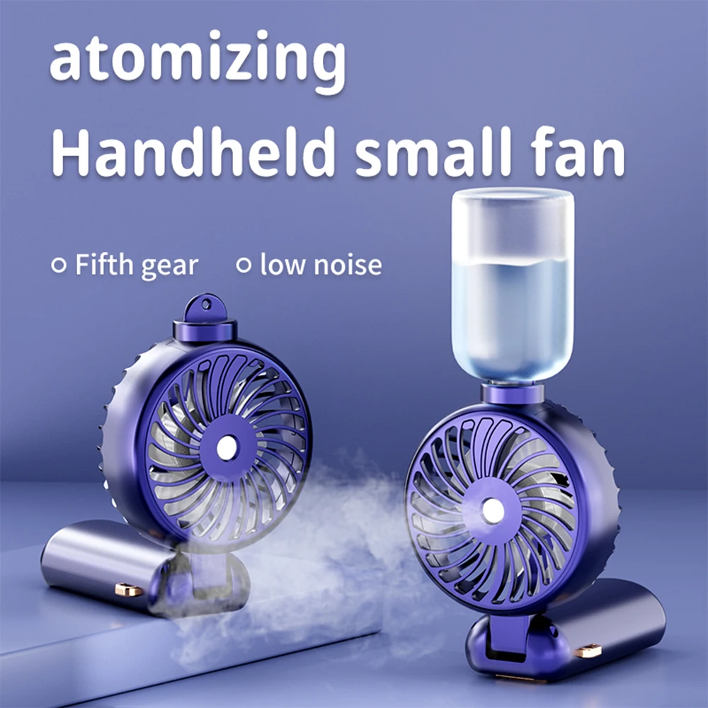 

5000mAh Portable Handheld Misting Fan Mini Electric Fan USB Rechargeable Folding Mist Fan Spray Fan Digital Display Handheld Fan