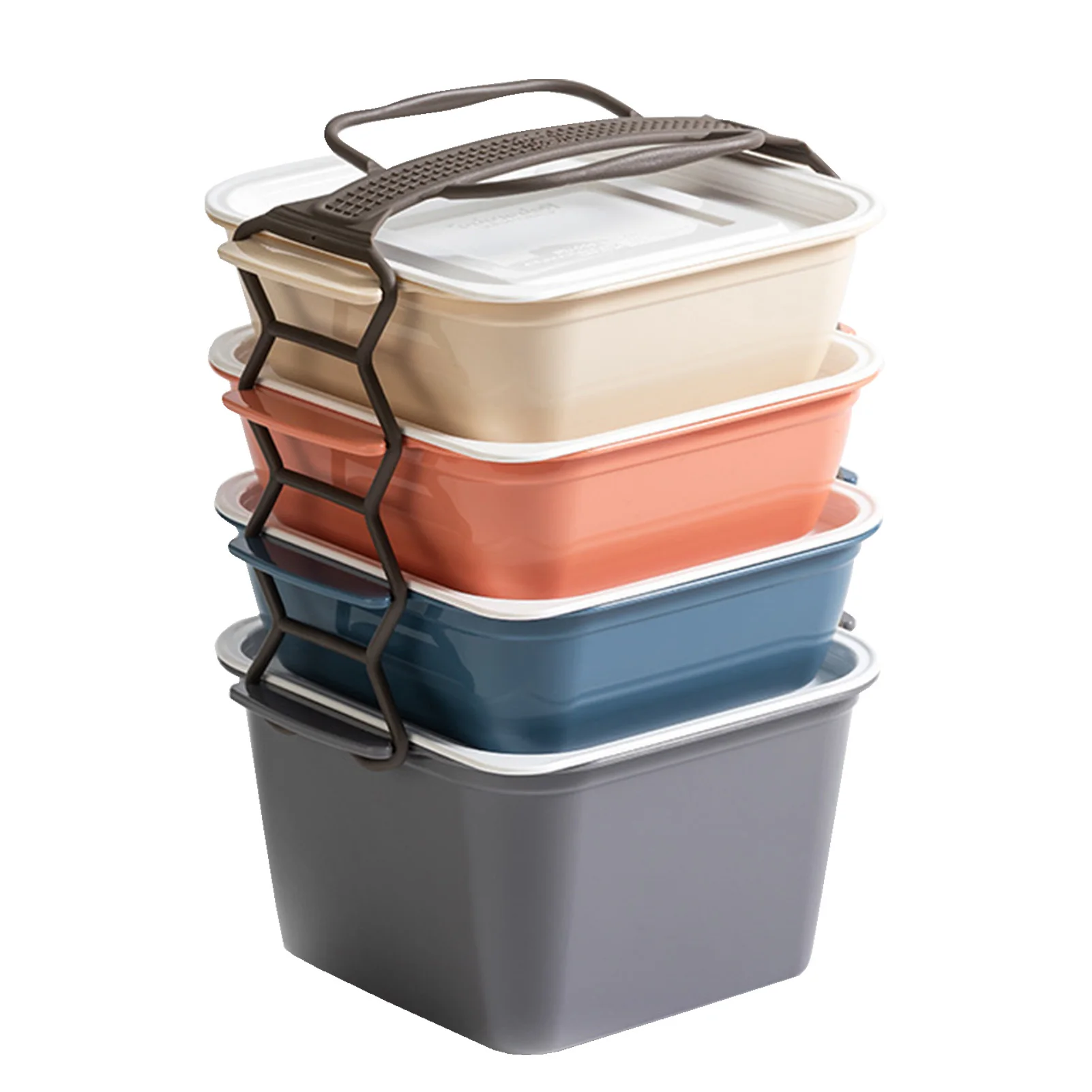 

Портативный Ланч-бокс Bento, портативный ручной пищевой контейнер, 4-ярусный наружный пикник, компактный контейнер