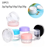 510pcs empty 2 20g travel small colorful covers clear plastic cosmetic pot jars with lid for face cream lip balm containers
