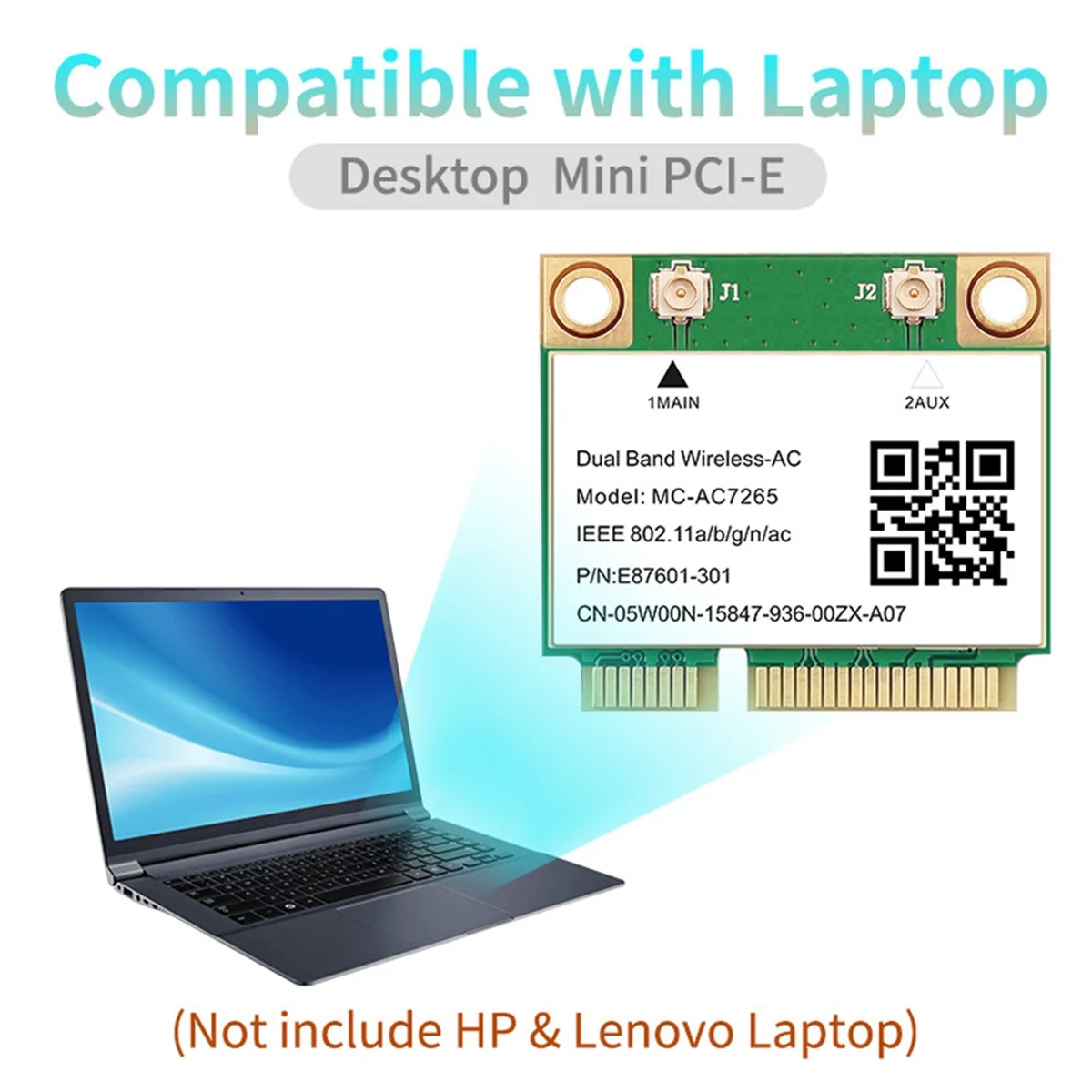 1200 Мбит/с Bluetooth 4 2 Mini PCI-E Wi-Fi карта MC-AC7265 Беспроводная сетевая 7265 802.11ac 4G 5 ГГц для