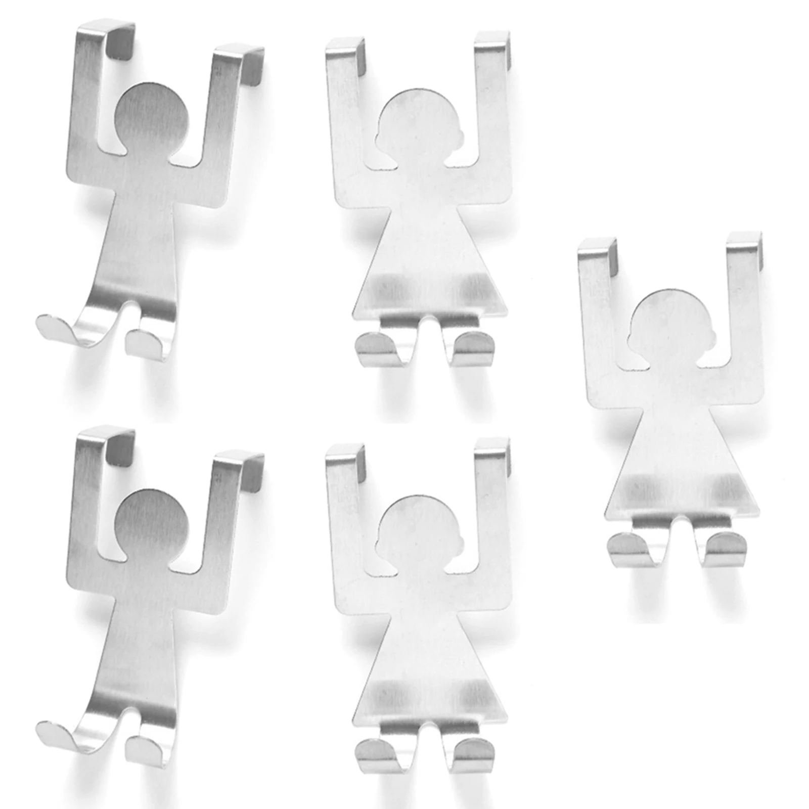 

Stainless Steel Storage Rack For Kitchen Lovers Shaped Hooks Hanger Clothes Towel Home Cabinet Door Hanger Rack