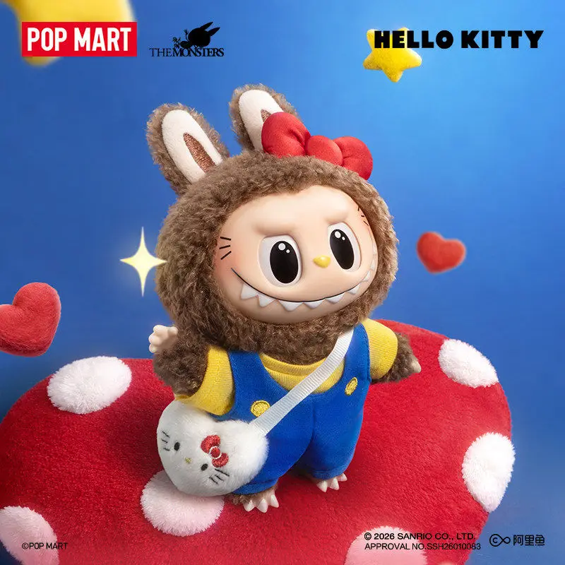 Фото Коллекционная фигурка-сюрприз POP MART The Monsters Labubu X Sanrio Family: Кавайная виниловая плюшевая кукла, аниме-фигурка, модная игрушка, брелок, подарок №5