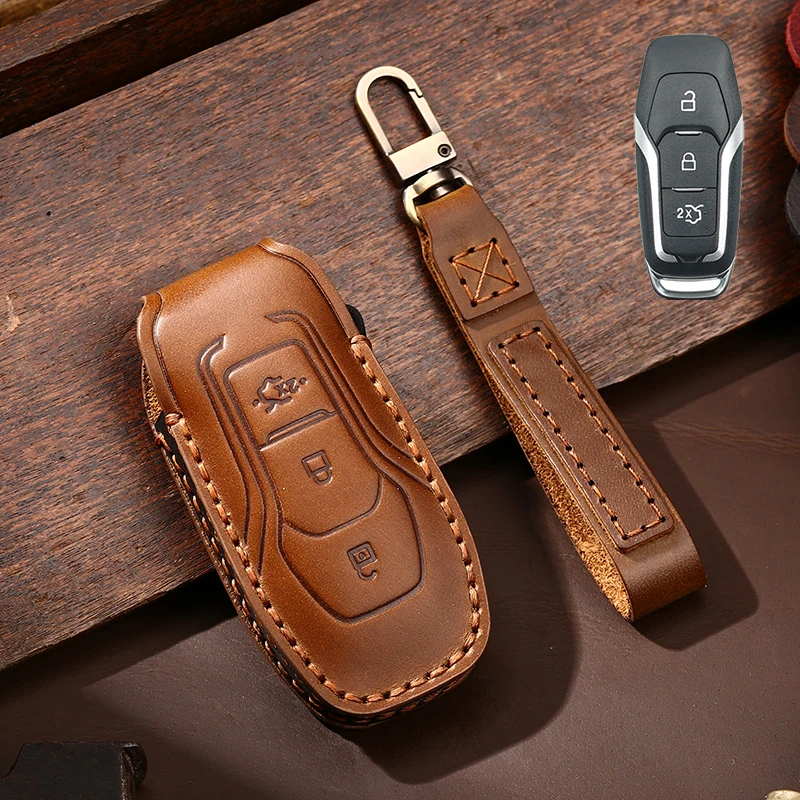

Car Key Cover Case For Ford Fusion Mondeo Mustang F-150 Explorer Edge 2015 2016 2017 2018 Car Styling Key Protection Keychain