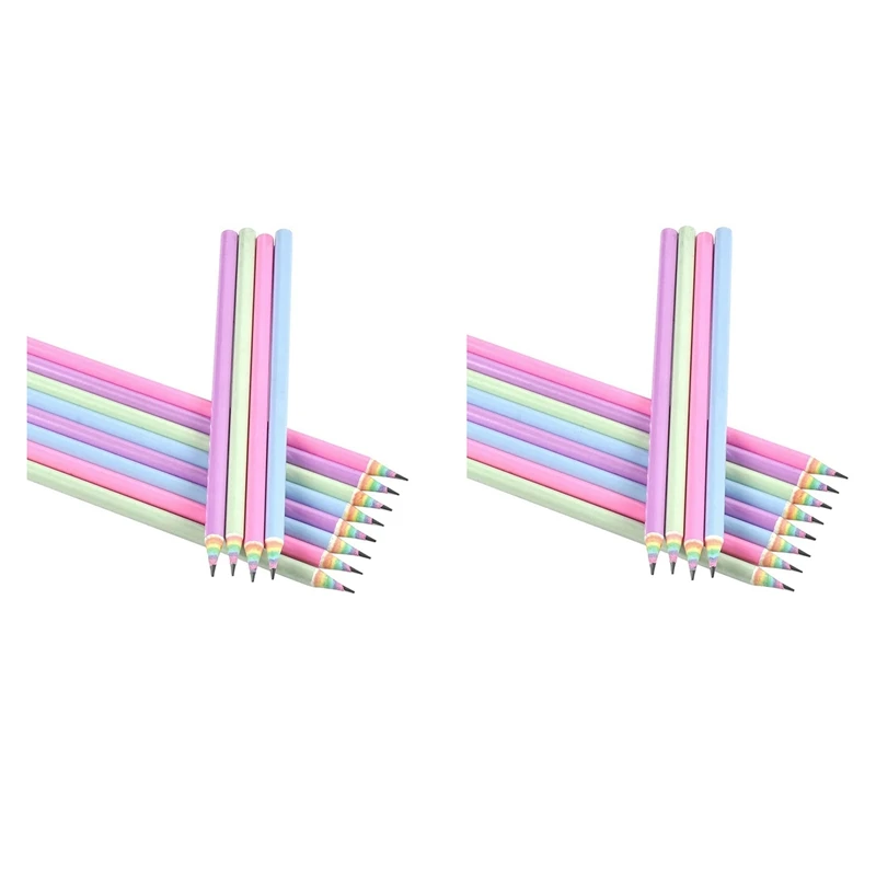 

Экологически чистые деревянные и пластиковые бесплатно радужные переработанные бумажные карандаши 2 HB для школьных и офисных принадлежностей, 24 шт. в упаковке