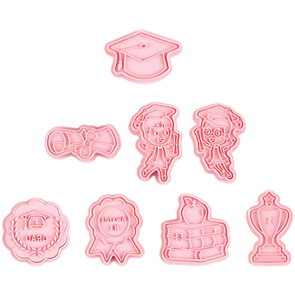 

8 Pcs Cake Puck Mold Graduation Fondant DIY Chocolate Molds Candy Baking Congrats Cupcake Toppers Cakesicles Cookie Hat Cutters