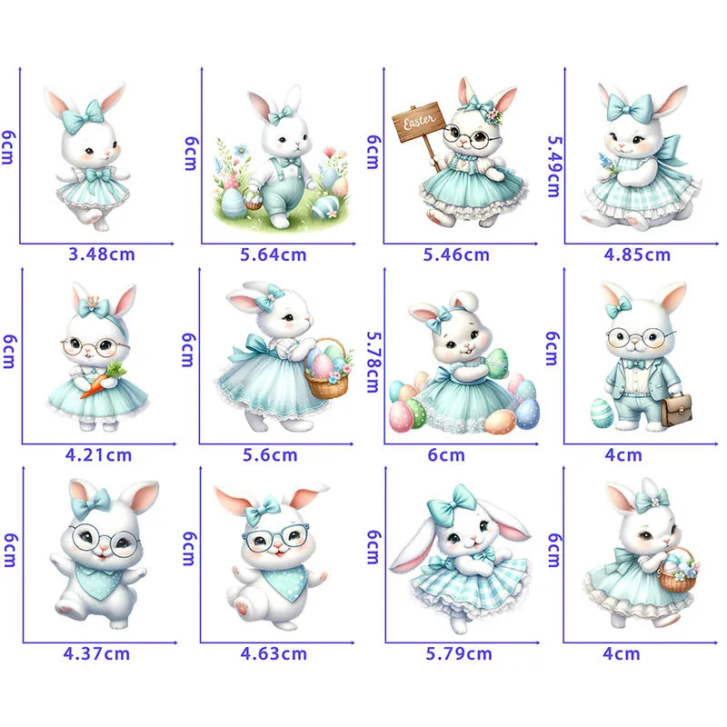 Мультяшные животные милый маленький кролик dtf переводки детская одежда для