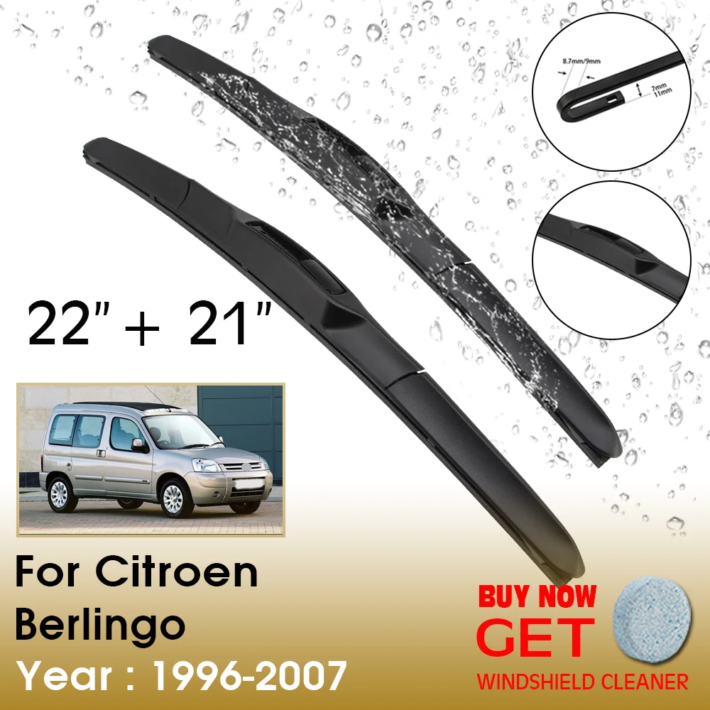 

Car Wiper Blade For Citroen Berlingo 22"+21" 1996-2007 Front Window Washer Windscreen Windshield Wipers Blades Accessories