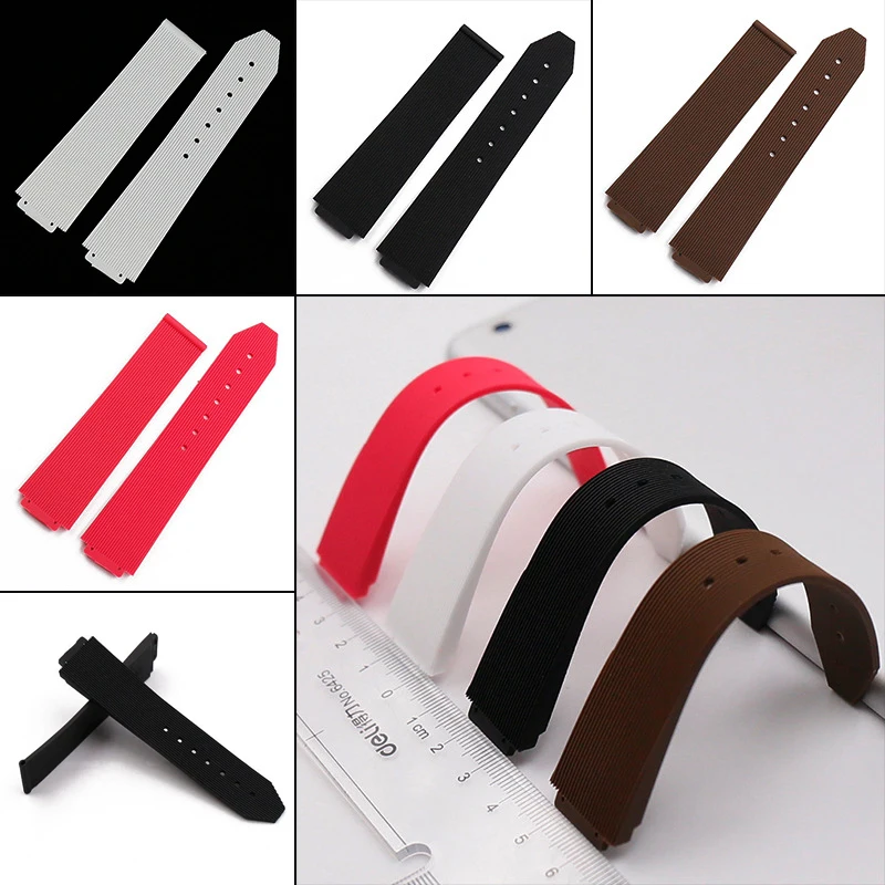 21mm 24mm Resin Watchband Soft Silicone Bracelet Men Watches Accessories Wristband Replace for Hublot Watch Strap images - 6