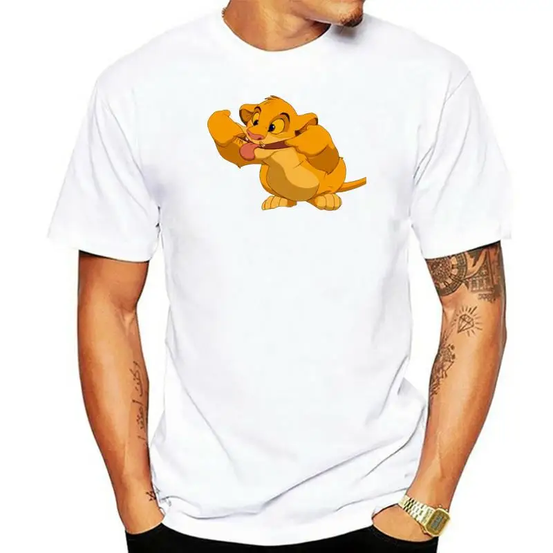 

Lion King Simba Transparent print casual mens o-neck Harajuku t shirts and fashion Men's Basic Short Sleeve T-Shirt