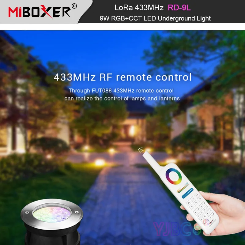 

Miboxer LoRa 433MHz RGB+CCT 9W LED Underground Light Waterproof IP68 Outdoor Lamp 433MHz Remote / Gateway control AC12V/DC12~24V