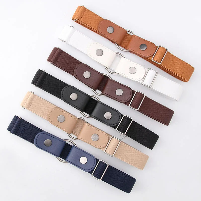 

Buckle-free Elastic Invisible Belt for Jeans Genuine Leather Belt Without Buckle Easy Belts Women Men Stretch Cintos No Hassle