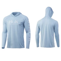 summer huk fishing clothes mens long sleeve hoodie jersey camisa de pesca light color fishing shirts uv protection quick dry top
