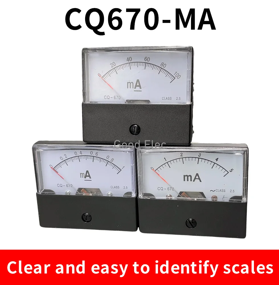 DC DH670 1 мА 5 10 50 100 200 300 500 Аналоговый панельный измеритель тока Амперметр