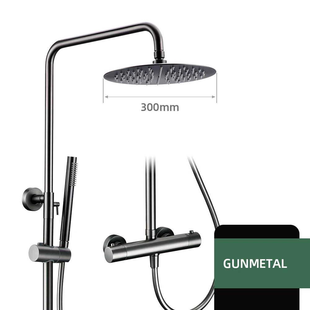 

Термостатический набор смесителей для душа Smesiteli матовый никель