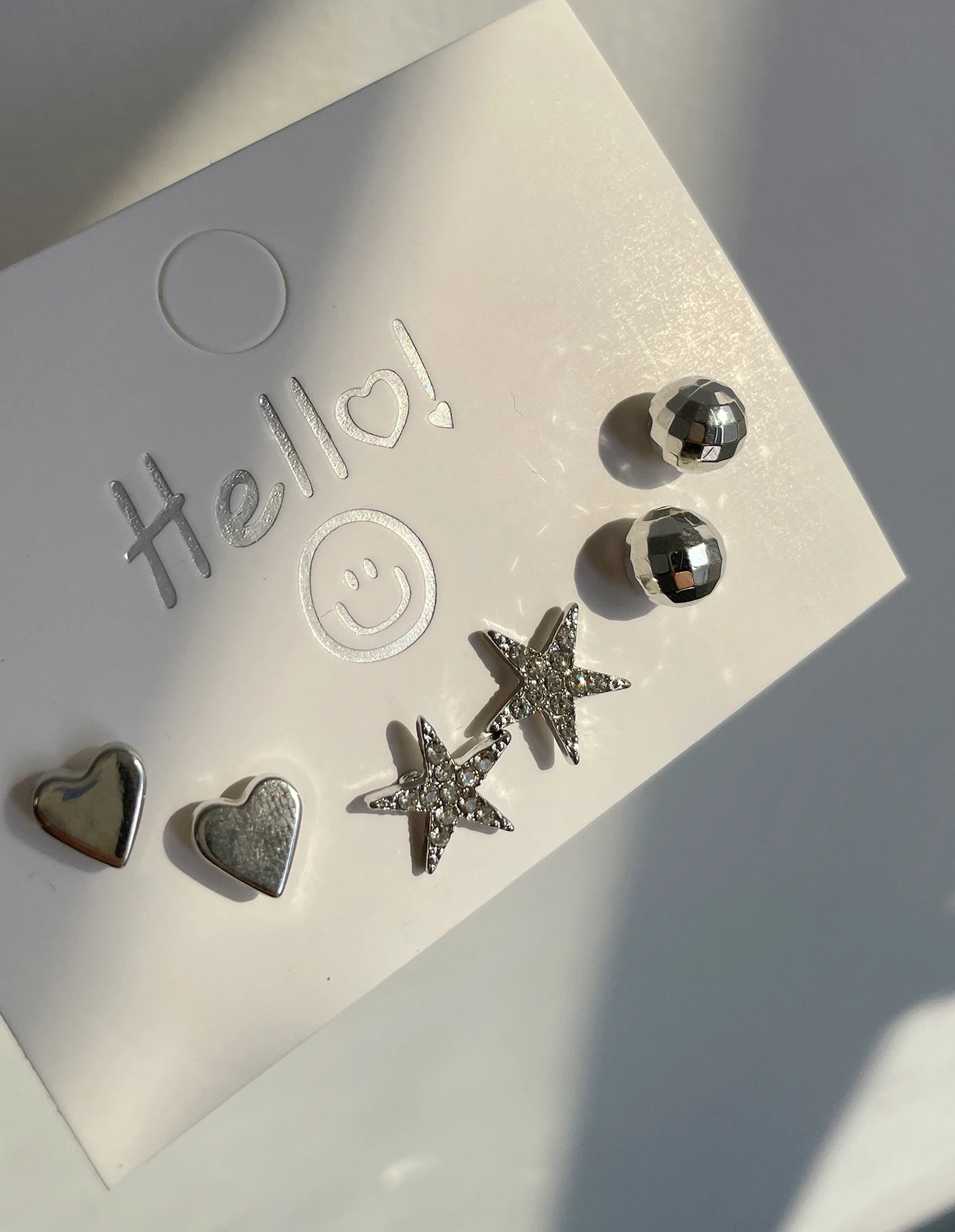 6 шт. изысканные модные серьги из сплава серебряного цвета со звездами и сердцем