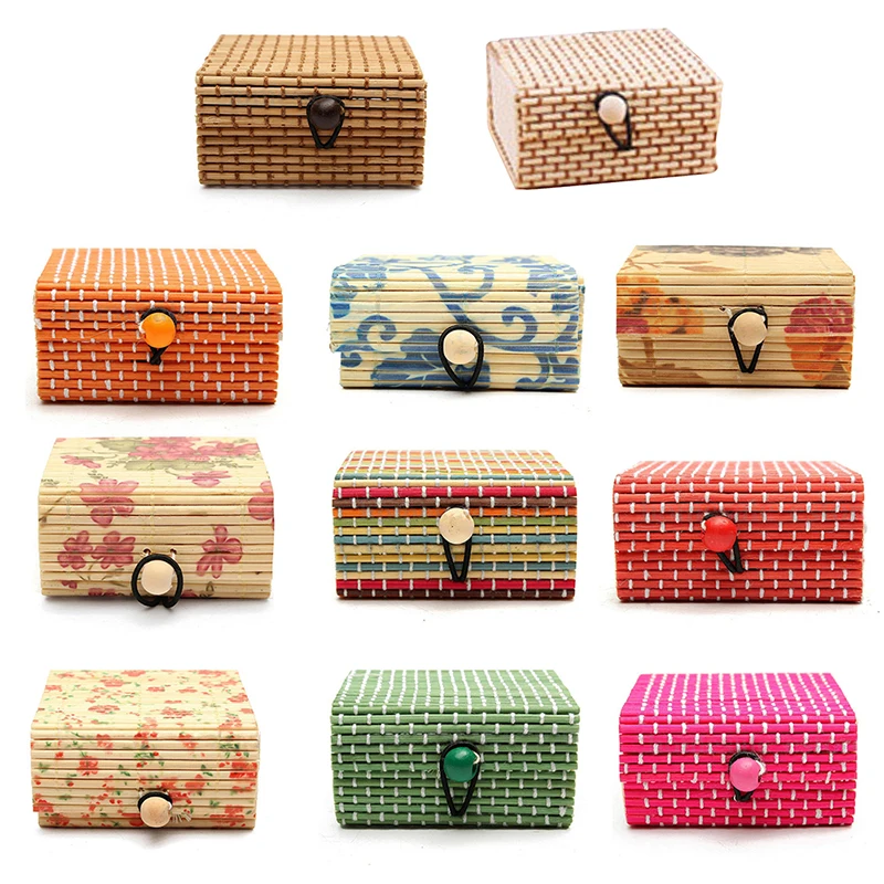 

1PC Ring Necklace Earrings Storage Boxes Bamboo Wooden Jewelry Storage Boxes