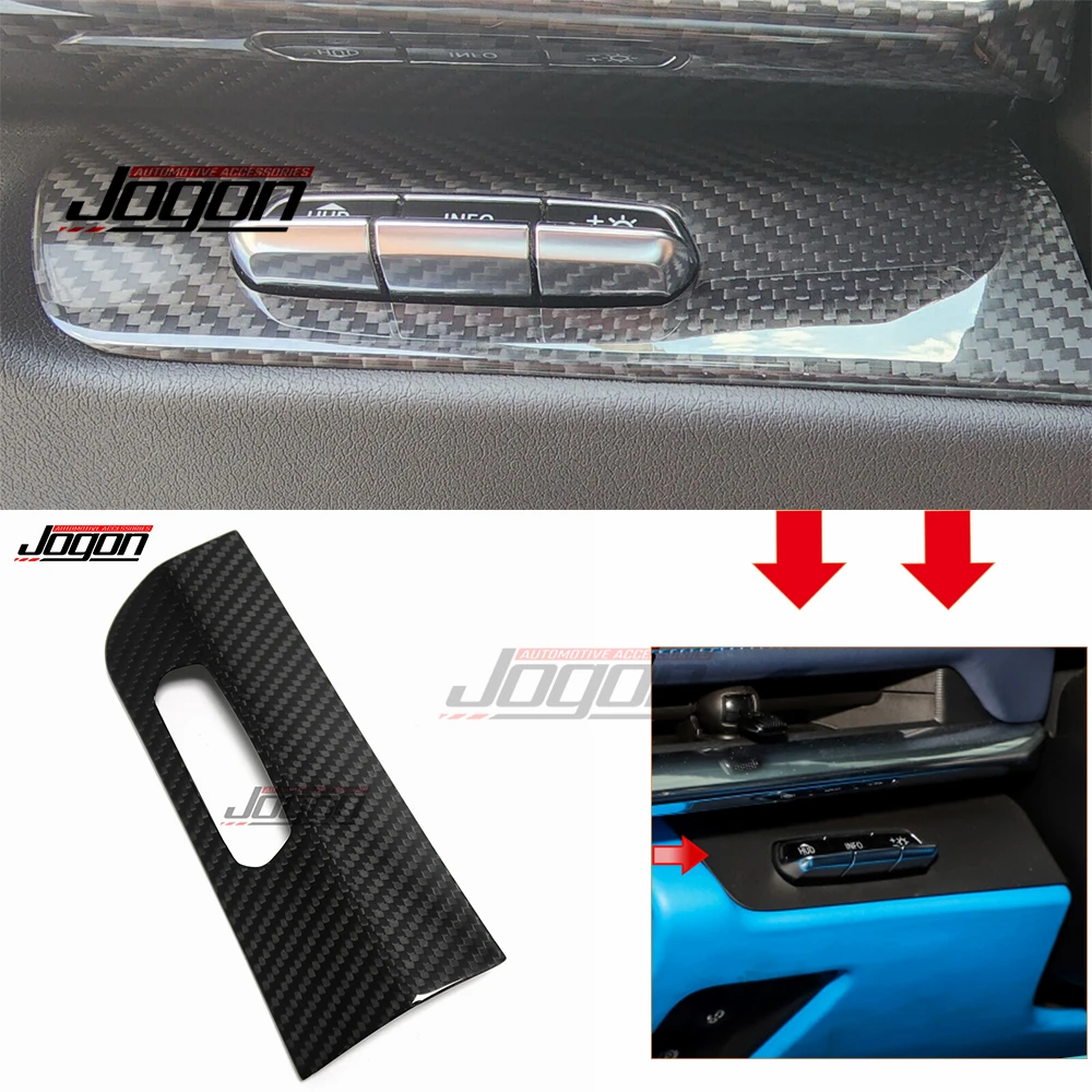 100% Real Carbon Fiber For Chevrolet Corvette C8 Stingray Z06 Z51 2020-2022 Car Interior Headlight Switch Decorative Frame Trim