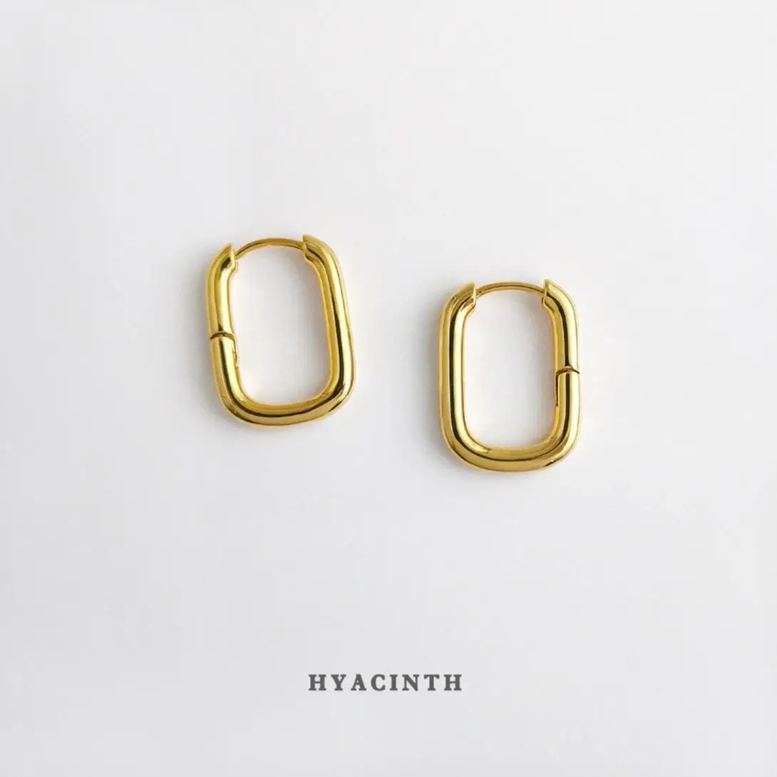 

18k Gold Geometric Square Metal Ear Buckle Hoop Earrings Circle Exaggerate Dangle Earring For Woman Fashion Luxury Party Jewelry