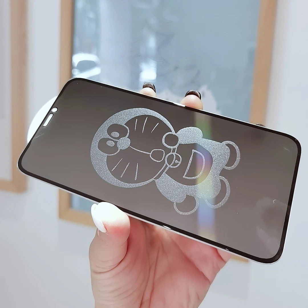 Multiple Patterns Available Invisible Anime Anti Glare Tempered Glass Screen Protector For iPhone X XR XS 11 12 Mini 13 Pro Max