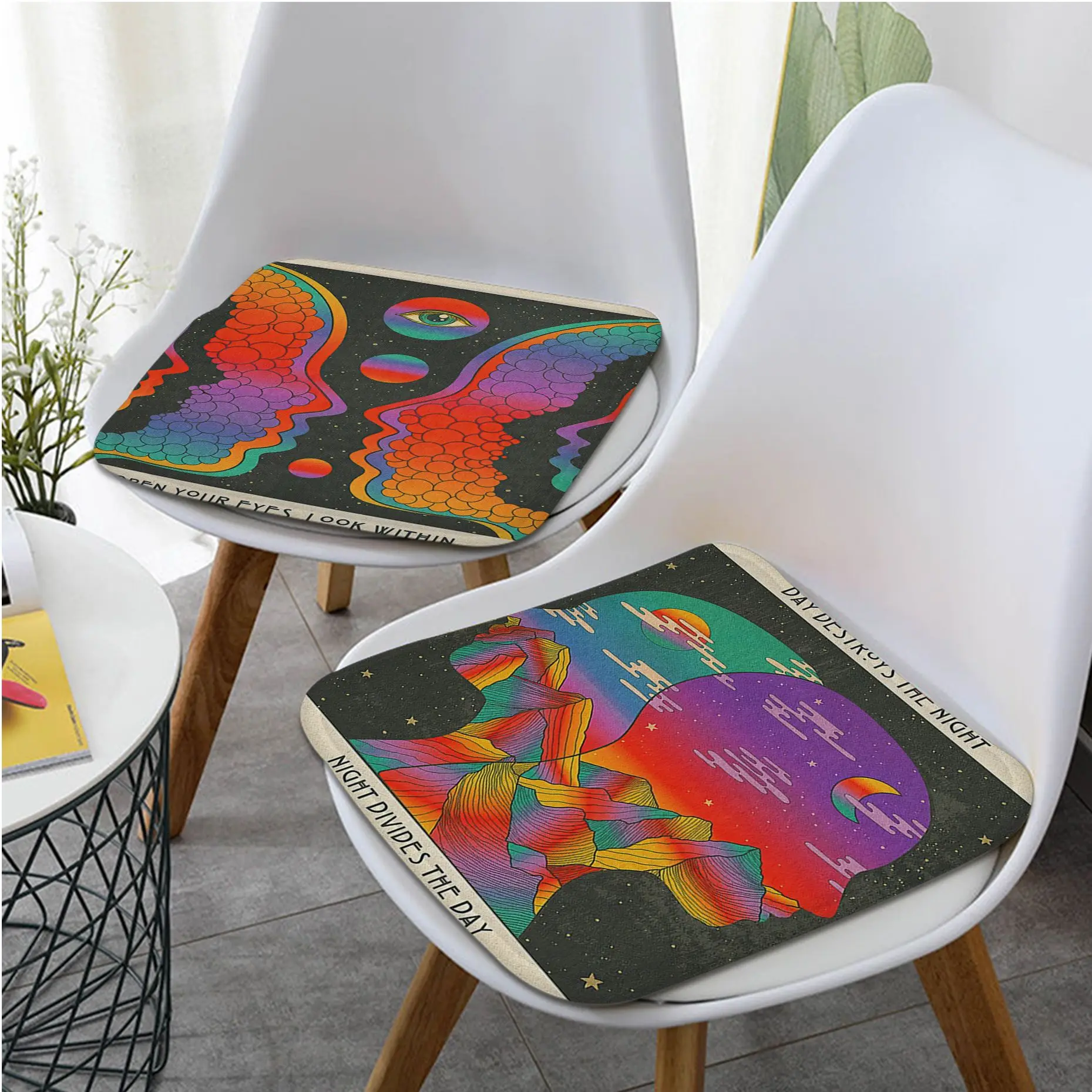 

Psychedelic Eye Mushroom Rock Band Four Seasons Plush Cushion Home Back Cushion Soft Comfortable 50x50cm Sofa Decor Tatami