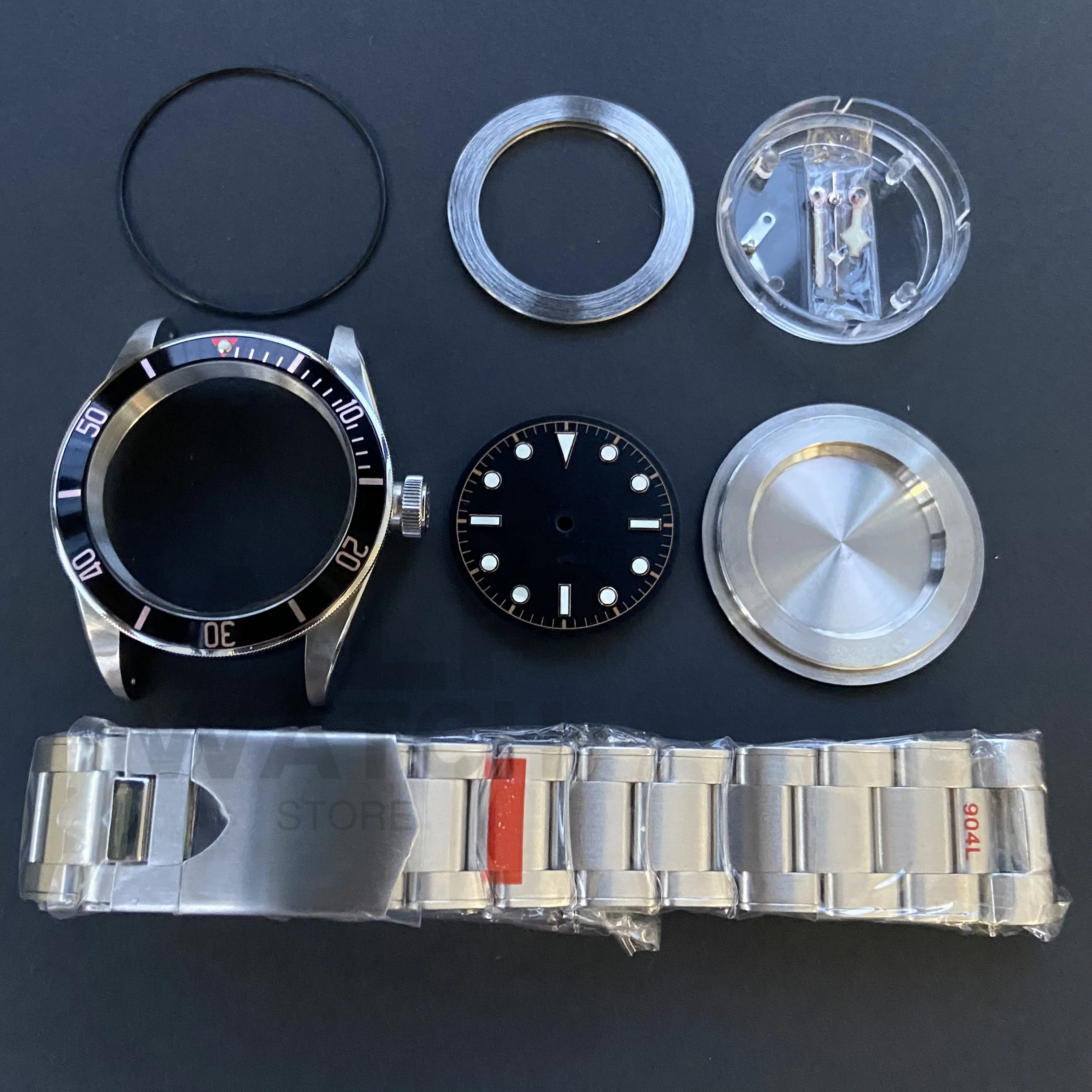 

41-дюймовые часы для фотосъемки, аксессуары для часов, циферблат, алюминиевый бронзовый браслет из нержавеющей стали, сапфировое зеркало