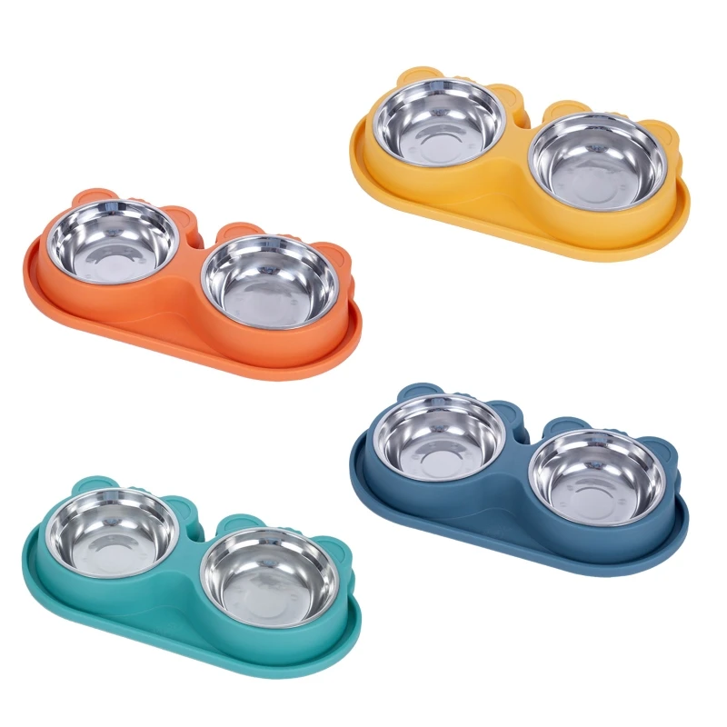 

Кормушка для собак 2 в 1, миска для воды с приподнятой осанкой, двойная миска со съемной чашей, кормушка для домашних животных с защитой от про...