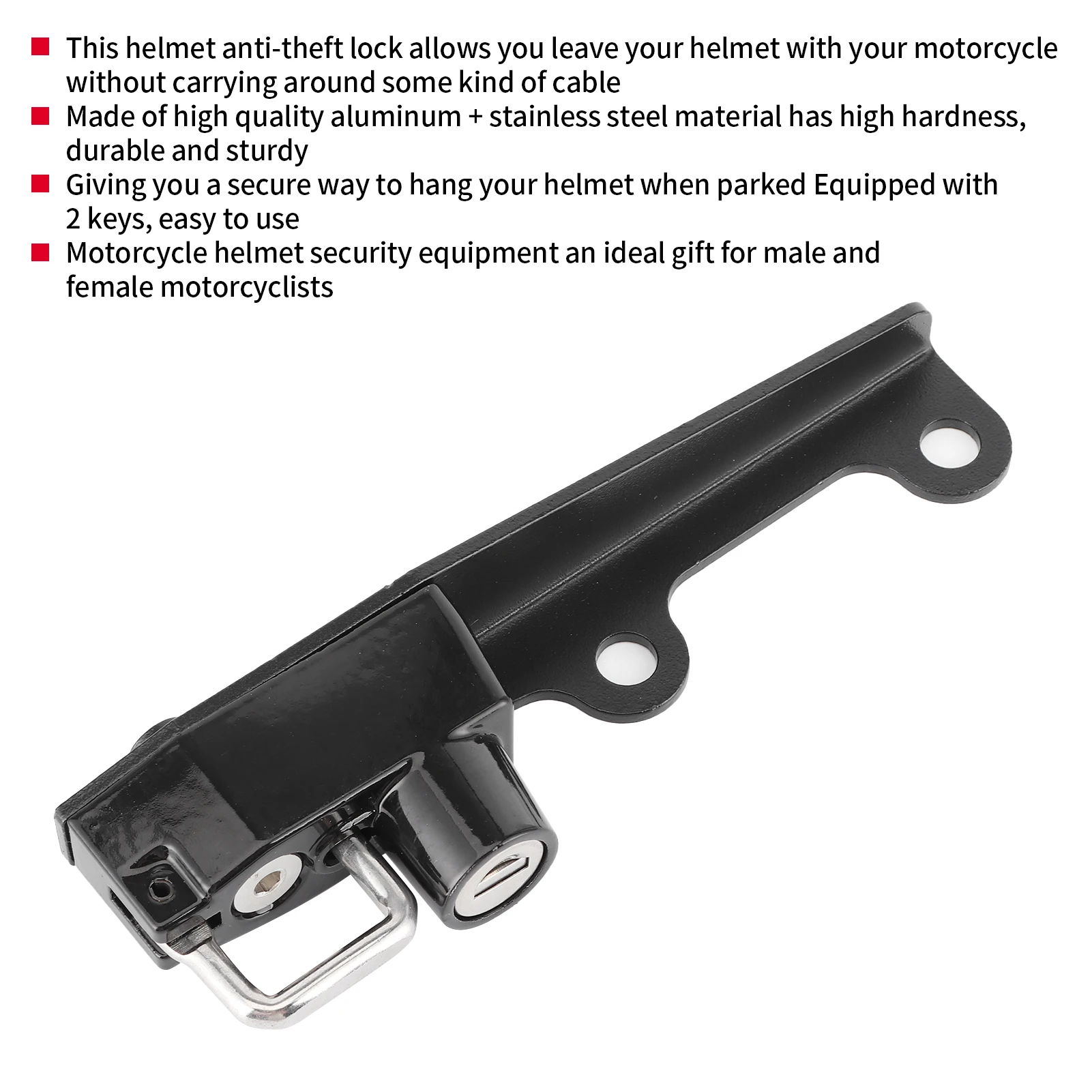 Противоугонный замок для шлема мотоциклетного из нержавеющей стали с 2 ключами