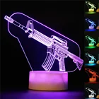 Меняющий свет 16 цветов s M4A1 автомат сенсорный переключатель атмосфера 3D ночник Настольный светильник Оптическая иллюзия лампы Новинка подарок