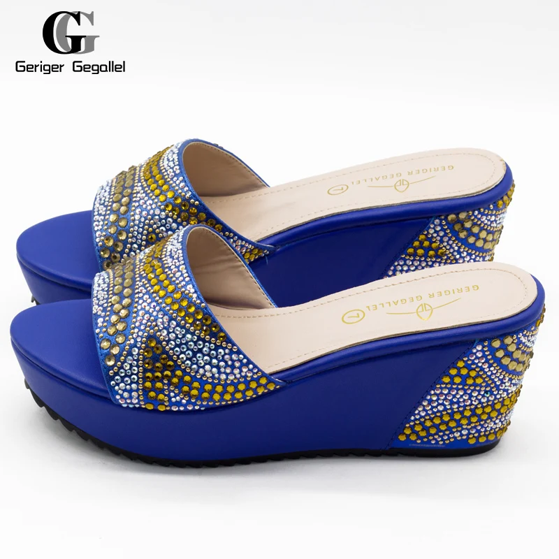 African Shoes Bagless Suit Comfortable Women Shoes Party Women High Heels Women's Wedding Shoes With Sequins New Women's Shoes