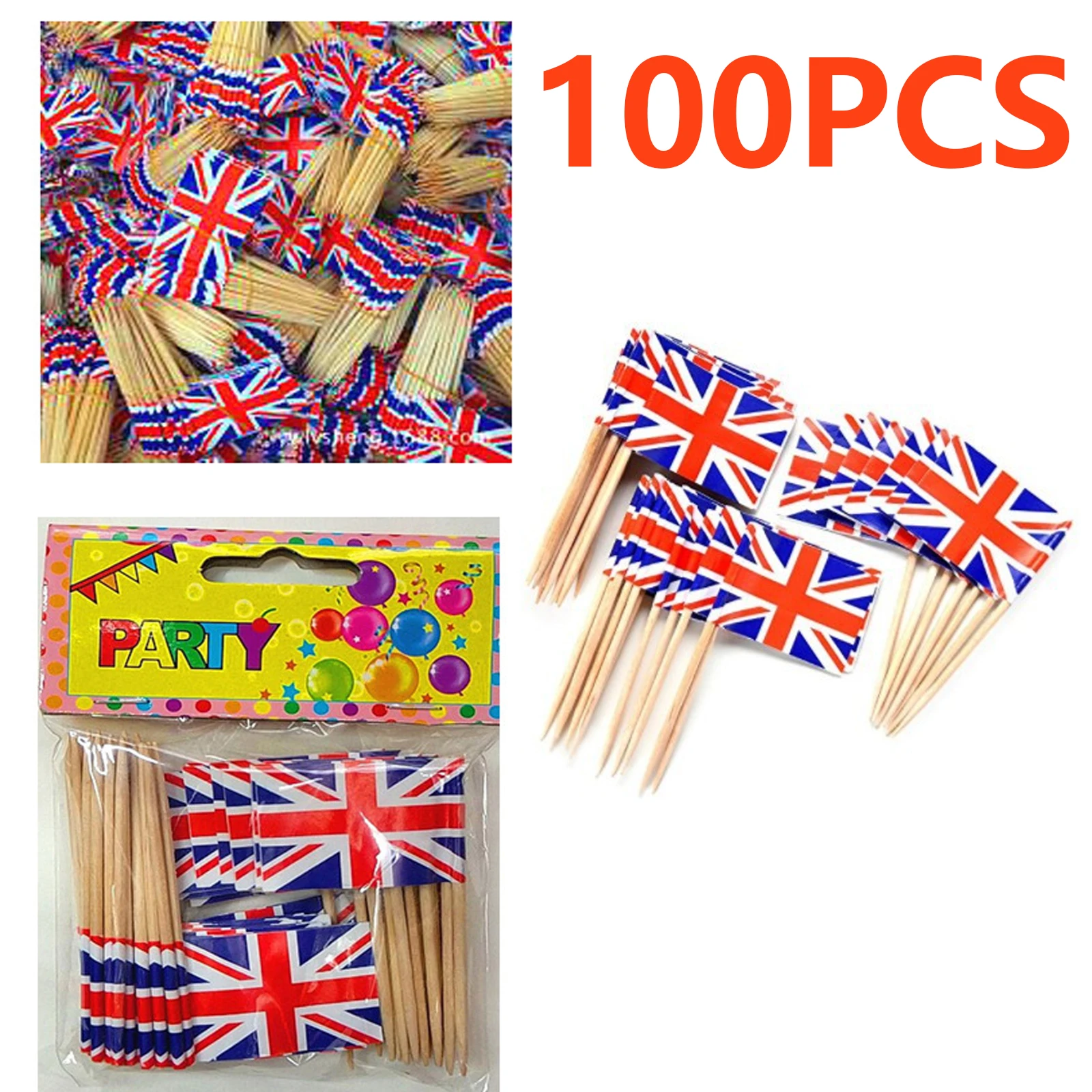 

100 шт. флаги Великобритании, флаги зубочисток, флаги для вечевечерние, топперы для кексов, Флаг Союза Джека, палочки для коктейлей для маток 70...