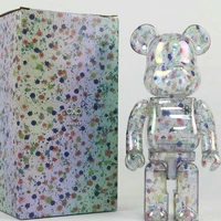 bearbrick 400 28cm building block bear violent bear transparent floral fashion hand made living room decoration doll