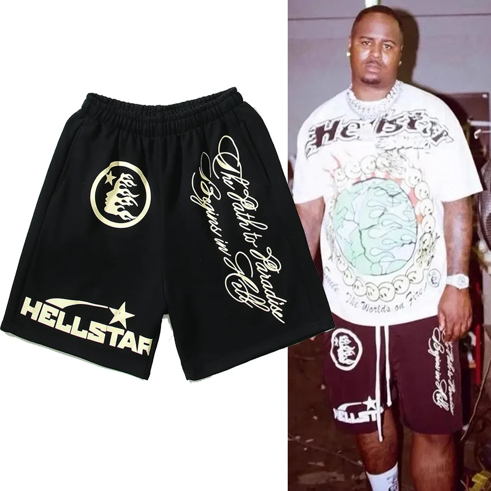 

2023 Kanye West summer new high street trend star print shorts male beach pants female tide